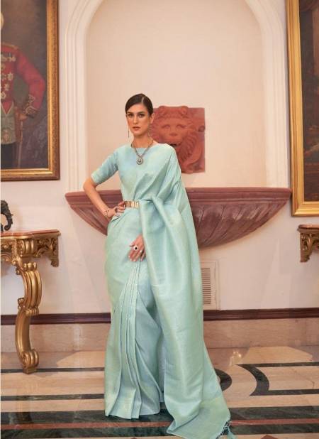 Sky Colour Kaabha Silk 204003 Colours By Rajtex Handloom Weaving Saree Exporters In India 204003 A